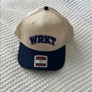 Cream and Navy WRKT Cap